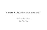 Safety Culture in DSL and DoF Abigail Licnikas Ed Akerley.