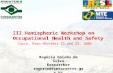 Rogério Galvão da Silva Researcher rogerio@fundacentro.gov.br  III Hemispheric Workshop on Occupational Health and Safety Cuzco,