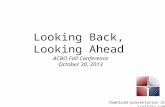 Looking Back, Looking Ahead ACBO Fall Conference October 30, 2013 Download presentation at scottlay.com.