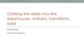 GETTING THE DATA INTO THE WAREHOUSE: EXTRACT, TRANSFORM, LOAD MIS2502 Data Analytics.