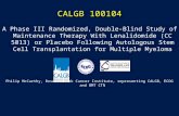CALGB 100104 A Phase III Randomized, Double-Blind Study of Maintenance Therapy With Lenalidomide (CC 5013) or Placebo Following Autologous Stem Cell Transplantation.
