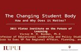 How and Why Does it Matter? The Changing Student Body Victor M. H. Borden, Ph.D. Professor of Educational Leadership and Policy Studies Sr. Advisor to.