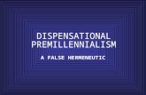 A FALSE HERMENEUTIC. 2 PREMILLENNIALISM DEFINED Premillennialism is the doctrine that the second coming of Jesus Christ will precede the supposed millennium.