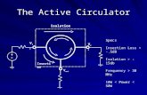 The Active Circulator Insertion V tr Isolation V ant V rx Specs Insertion Loss < -.5dB Isolation > -15db Frequency > 30 MHz 10W < Power < 50W.