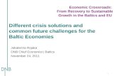 1 Different crisis solutions and common future challenges for the Baltic Economies Jekaterina Rojaka DNB Chief Economist | Baltics November 24, 2011 Economic.