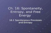 Ch. 16: Spontaneity, Entropy, and Free Energy 16.1 Spontaneous Processes and Entropy.