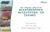 Soreq Low energy particle accelerators activities in Israel Dan Berkovits April 10 th 2014 RECFA meeting @ TAU 1 Soreq.
