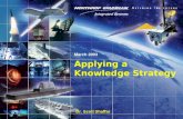 March 2003 Applying a Knowledge Strategy Dr. Scott Shaffar.