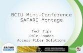 BCIU Mini-Conference SAFARI Montage Tech Tips Dale Roades Access Fiber Solutions.