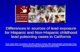 Differences in sources of lead exposure for Hispanic and Non-Hispanic childhood lead poisoning cases in California Amy G. Cantor, MHS 1, Lynn Goldman,