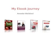 My Ebook Journey Annette Welsford. I Followed Andrew and Daryl’s Ebook Program Brainstormed reviewed the stats on 20+ topics Surveyed 5 topics Growing.
