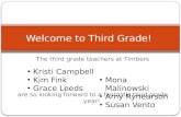 The third grade teachers at Timbers are so looking forward to a fantastic third grade year! Welcome to Third Grade! Kristi Campbell Kim Fink Grace Leeds.
