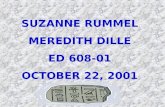 SUZANNE RUMMEL MEREDITH DILLE ED 608-01 OCTOBER 22, 2001.