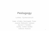 Pedagogy Luther Tychonievich Some slides borrowed from: Joanne McGrath Cohoon David F Feldon Colby Tofel-Grehl Camilo Vieira 1.