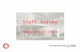 Staff Survey 'Temperature Check'. Background National staff survey run annually Results made available 6 months after survey sent out Current climate.