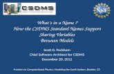 What’s in a Name ? How the CSDMS Standard Names Support Sharing Variables Between Models Scott D. Peckham Chief Software Architect for CSDMS December 20,