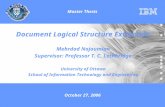 Master Thesis Document Logical Structure Extraction Mehrdad Nojoumian Supervisor: Professor T. C. Lethbridge University of Ottawa School of Information.
