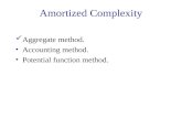 Amortized Complexity Aggregate method. Accounting method. Potential function method.