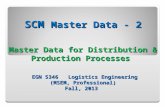 SCM Master Data - 2 Master Data for Distribution & Production Processes EGN 5346 Logistics Engineering (MSEM, Professional) Fall, 2013.
