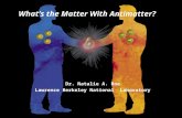 What’s the Matter With Antimatter? Dr. Natalie A. Roe Lawrence Berkeley National Laboratory.
