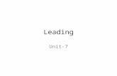 Leading Unit-7. After studying this chapter, you should be able to: 1.Define Leading/leadership 2.Describe elements of leadership 3.Theories of Leadership.