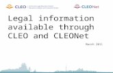Legal information available through CLEO and CLEONet March 2011.