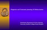Diagnosis and Treatment planning Of Malocclusion Orthodontic Department Of Xi'an Jiaotong University Medical College Dental Hospital.
