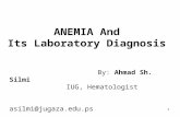 1 ANEMIA And Its Laboratory Diagnosis By: Ahmad Sh. Silmi IUG, Hematologist asilmi@jugaza.edu.ps.