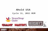 Ahold USA Cycle 11, 2011 REM. Ahold Goals 2011 Factory Sales Projection: +8.8% vs. 2010 Stretch goal of $100mil (Nielsen – Retail Sales) Share +0.2 Best.