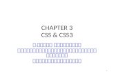 CHAPTER 3 CSS & CSS3 อ. ยืนยง กันทะเนตร คณะเทคโนโลยีสารสนเทศและการสื่อสาร มหาวิทยาลัยพะเยา