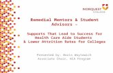 Remedial Mentors & Student Advisors – Supports That Lead to Success for Health Care Aide Students & Lower Attrition Rates for Colleges Presented by: Boris.