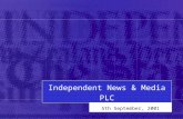 Interim Results 2001 5th September, 2001 Independent News & Media PLC.