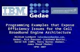 Programming Examples that Expose Efficiency Issues for the Cell Broadband Engine Architecture William Lundgren (wlundgren@gedae.com, Gedae), Rick Pancoast.