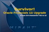 Survivor! Oracle Financials 11i Upgrade Release 10.6 character/10.7 NCA to 11i.