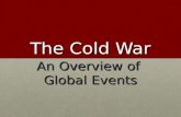 The Cold War An Overview of Global Events. Confrontation of the superpowers The division between Western Europe and Soviet-controlled Eastern Europe was.