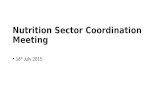Nutrition Sector Coordination Meeting 16 th July 2015.