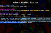Woburn Health Studies Massachusetts DPH, 1979 reviewed mortality statistics 1969 -1979 Massachusetts DPH, 1981 cancer incidence and environmental hazards.