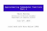 Approximating Submodular Functions Part 2 Nick Harvey University of British Columbia Department of Computer Science July 12 th, 2015 Joint work with Nina.