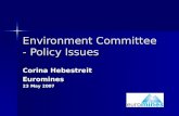Environment Committee - Policy Issues Corina Hebestreit Euromines 23 May 2007.
