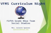 VFMS Curriculum Night Fifth Grade Blue Team Social Studies Mrs. Celeste Sparano sparanoc@tesd.net.