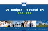 EU Budget Focused on Results Presentation by Vice-President Kristalina Georgieva 15 September 2015 – European Parliament.