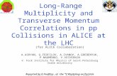 Long-Range Multiplicity and Transverse Momentum Correlations in pp Collisions in ALICE at the LHC (for ALICE Collaboration) A.ASRYAN, G.FEOFILOV, A.IVANOV,