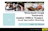 Weichert Lead Network (enter Office Name) Lead Specialist Meeting Add LC Name Add LC Photo.