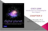 CSCI 1200 Introduction to Computing for Non Majors CHAPTER 3 Tami Meredith, Ph.D. tami.meredith@live.com.