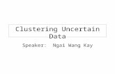 Clustering Uncertain Data Speaker: Ngai Wang Kay.