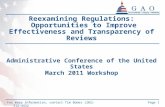 Page 1 Reexamining Regulations: Opportunities to Improve Effectiveness and Transparency of Reviews Administrative Conference of the United States March.