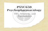PSYC650 Psychopharmacology THC, Inhalants, and Psychedelics.