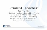 Student Teacher Growth Using ‘Additionality’ in ITE as a Vehicle for Practical SEN Training Rachel Barrell and Robyn Cox University of Worcester.
