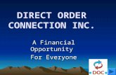 DIRECT ORDER CONNECTION INC. A Financial Opportunity For Everyone.