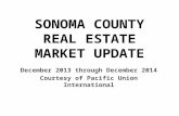 SONOMA COUNTY REAL ESTATE MARKET UPDATE December 2013 through December 2014 Courtesy of Pacific Union International.